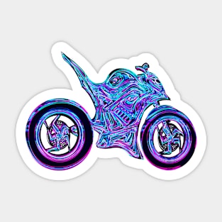 blue and pink motorcycle hollogram Sticker